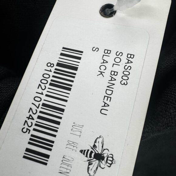 Just Bee Queen Linen Front Twist One Shoulder Sol Top in Black Size Small NWT - Picture 10 of 10